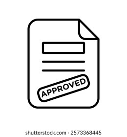 Approved document icon Outline thin set