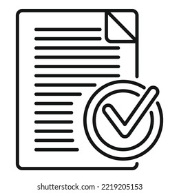 Approved document icon outline vector. Online form. Internet file