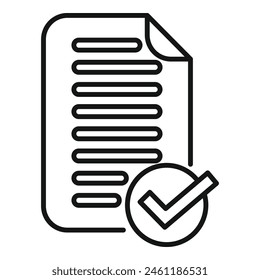 Approved document icon outline vector. Seal paper. Approval page form