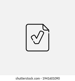 Vector de signo de icono de documento aprobado,Símbolo, ilustración de logotipo para web y móvil
