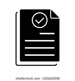 Approved document icon simple vector. Certificate mark. Complete qualification on white background