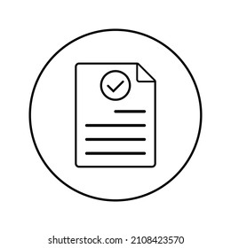 Approved document icon simple vector. Certificate mark. Complete qualification on white background