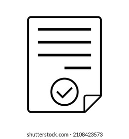 Approved document icon simple vector. Certificate mark. Complete qualification on white background
