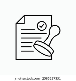 Approved document icon. simple vector icon