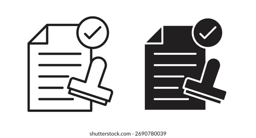 Ícone de documento aprovado símbolo de vetor simples