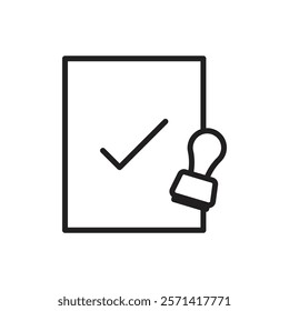 Approved document icon Thin line vector