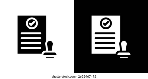 Approved document icon Vector in flat style. Collection silhouettes