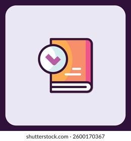 Approved Document Icon: Verified Book or Manual Illustration