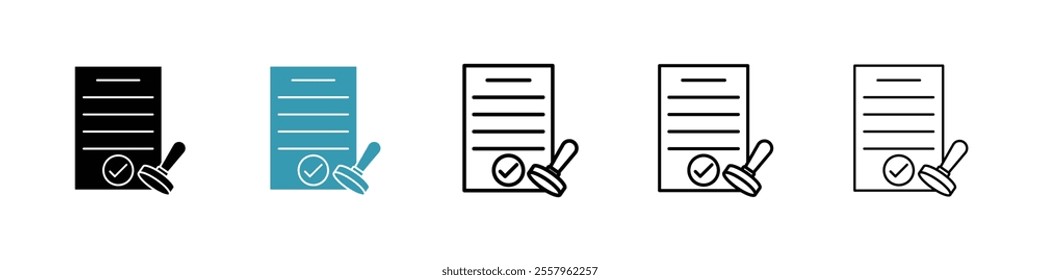 Approved document icons pack in black and blue.