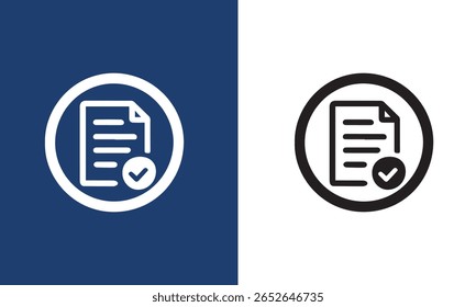 Paquete de iconos de documento aprobado en negro