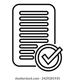 Approved document id icon outline vector. Check individual. Detect print