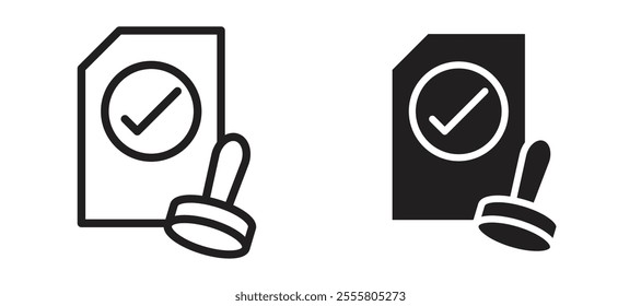 Approved document liner icon vector set.