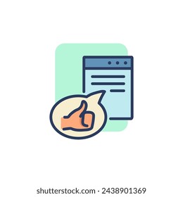 Icono de esquema de documento aprobado aislado sobre fondo blanco. Concepto de documentación y aprobación. Pulgar hacia arriba y la página con el símbolo similar.