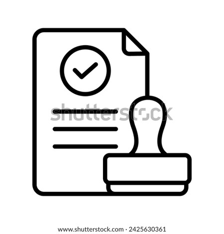 Approved document with stamp icon color editable