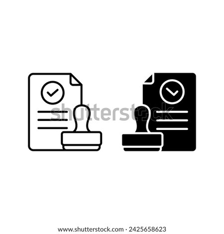 Approved document with stamp icon color editable