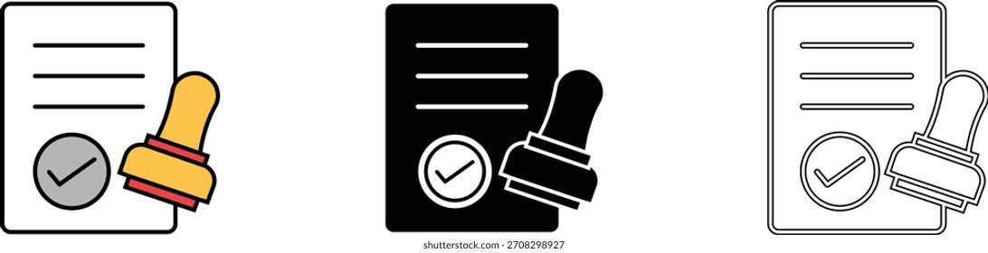 Approved document with a stamp symbolizing agreement and validation