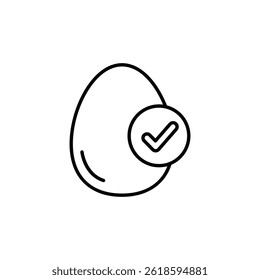 Approved egg selection icon, healthy food choice, verified product concept