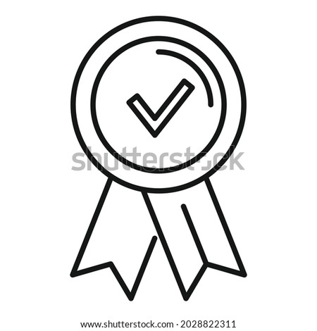 Approved emblem icon outline vector. Quality certificate. Seal stamp