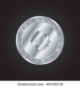 Approved embossed realistic silver / platinum coin precious Icon / Logo Design