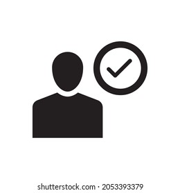 Approved employee - confirm people icon - sign symbol