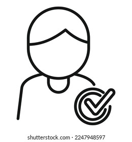 Approved experience icon outline vector. Rate star. App digital