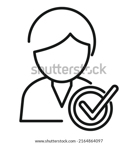 Approved expert icon outline vector. Quality control. Work complete