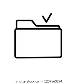 Approved file folder line icon