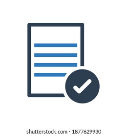 Icono de archivo aprobado - icono de confirmación de documento