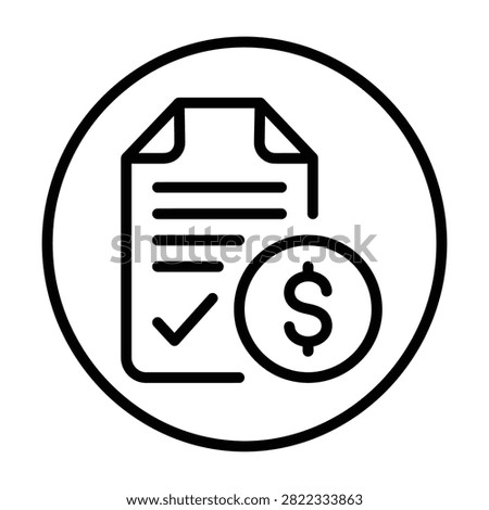 Approved financial document with dollar sign icon in circle