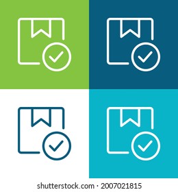 Approved Flat four color minimal icon set