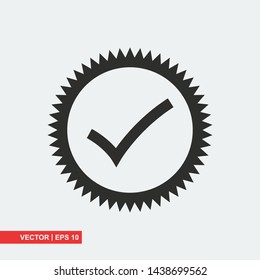 Approved flat icon on white background, vector illustration