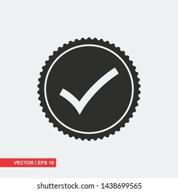 Approved flat icon on white background, vector illustration