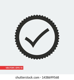Approved flat icon on white background, vector illustration