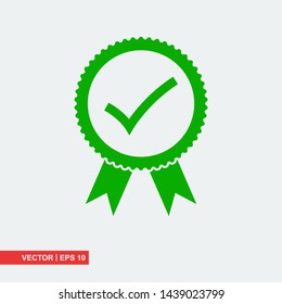 Approved flat icon on white background, vector illustration
