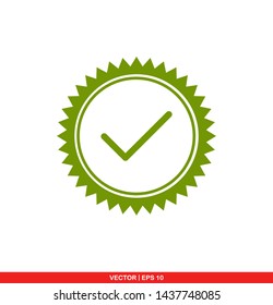 Approved flat icon, vector illustration on white background