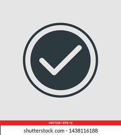 Approved flat icon, vector illustration on gray background