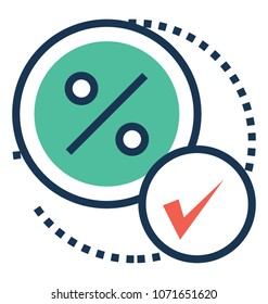
Approved Flat and Line Icon 
