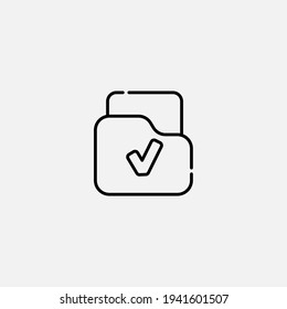 Vector de signo de icono de carpeta aprobado,Símbolo, ilustración de logotipo para web y móvil