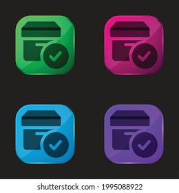 Approved four color glass button icon