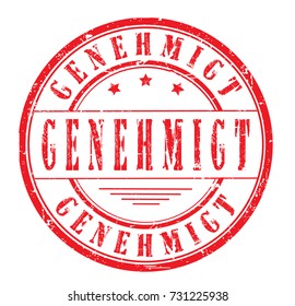 approved (german) grunge stamp, vector illustration