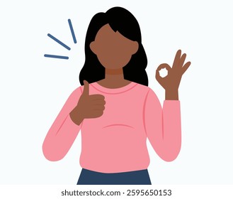 Approved gesture and Ok sign concept illustration.