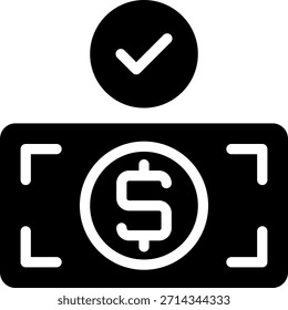 approved glyph icon illustration vector