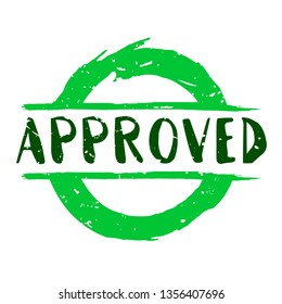 Approved Graphic Mark Stamp. Doodle Label Symbol. Grunge Brush Art.