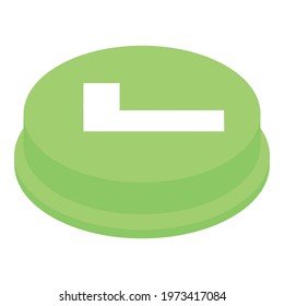 Approved green button icon. Isometric of approved green button vector icon for web design isolated on white background