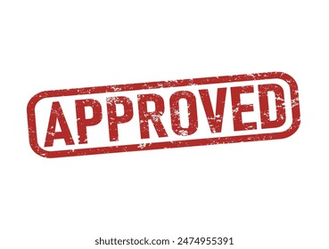 Approved - green rubber stamp - vector illustration