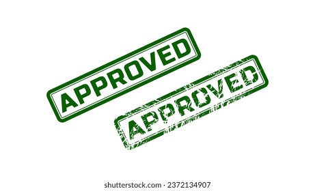 Approved green stamp set, high quality vector