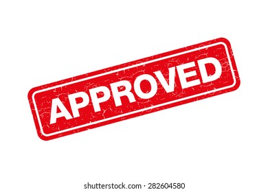 Approved grunge retro blue isolated stamp