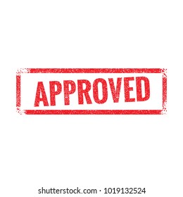 Approved grunge retro red isolated stamp on white background