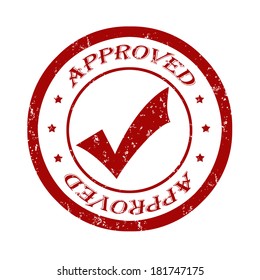 Approved grunge rubber stamp on white, vector illustration