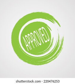 An Approved Grunge Rubber Stamp Vector in Circle Form. 